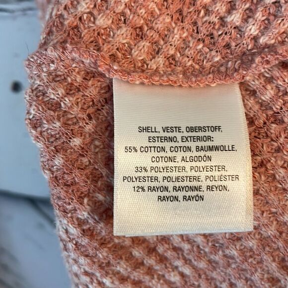 ANTHROPOLOGIE Postmark Waffle Knit Cowl Neck Long Sleeve Top M - Picture 5 of 6